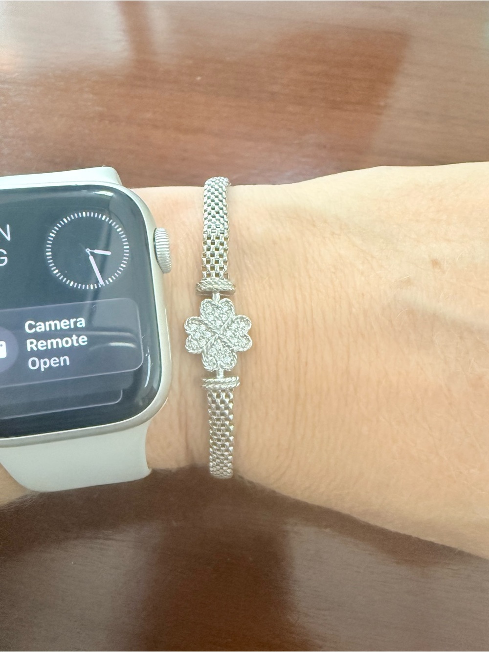 Sterling Silver Mesh Clover Bracelet
